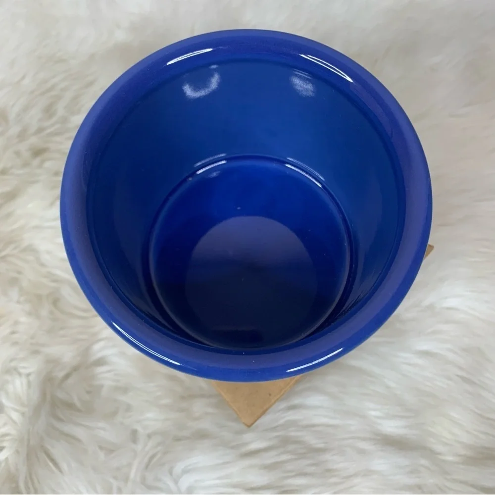 Longaberger 1 Pint Salt Crock Cornflower Blue Candle Holder